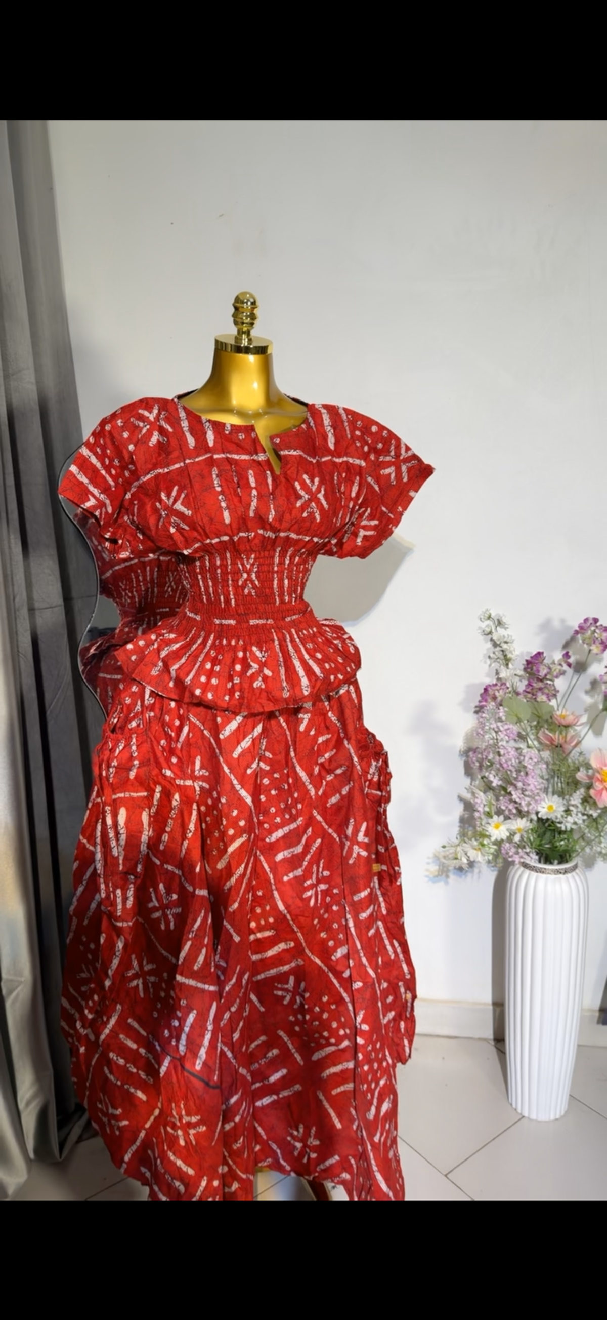 Ankara 2pcs. Two sided pocket skirt
