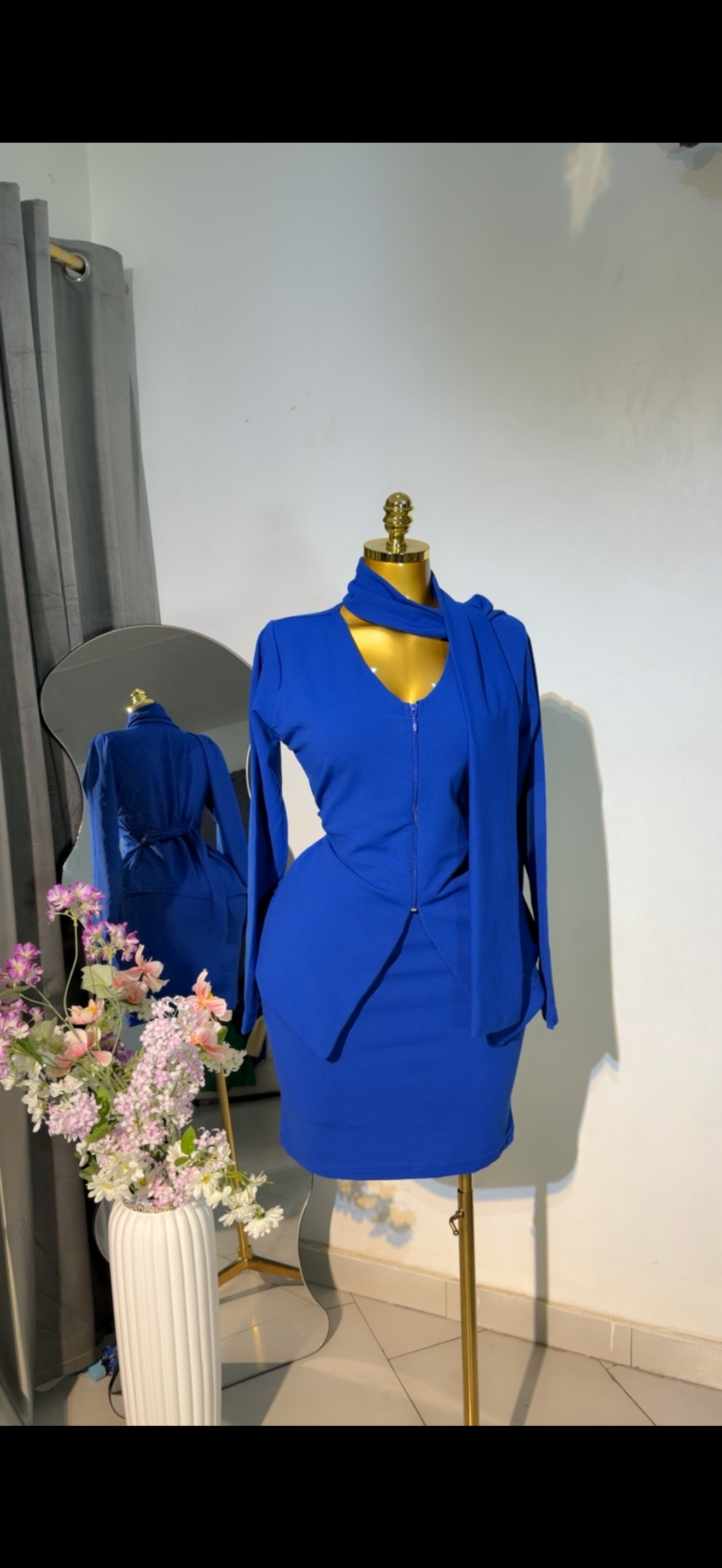 3 pcs top & skirt set
