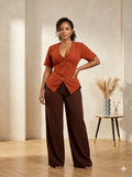 2 pieces set. (Orange & brown)