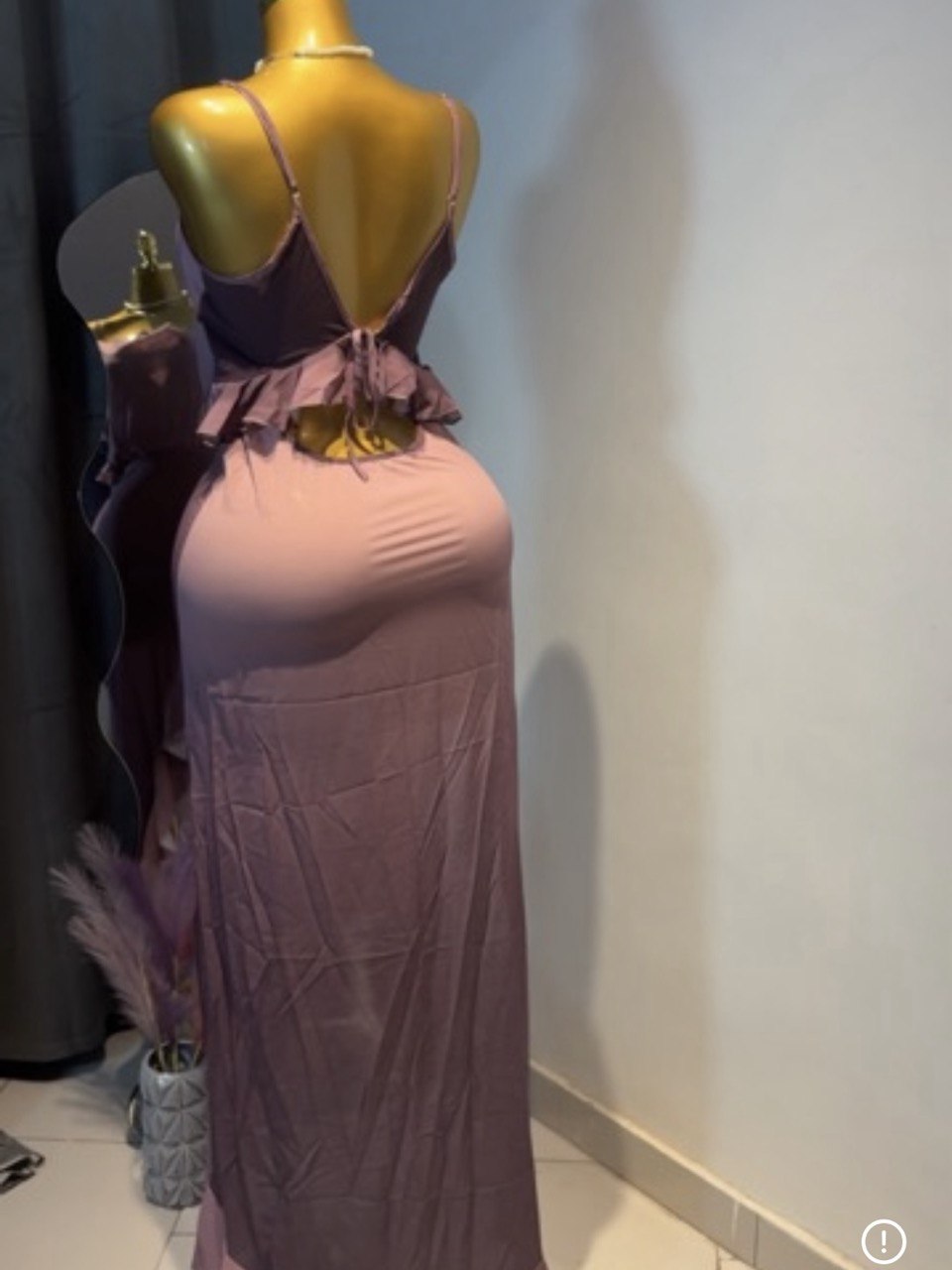 Purple slit dress