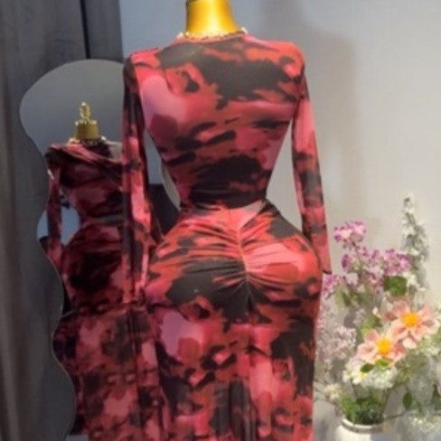 Pink & Black Stretchy Dress