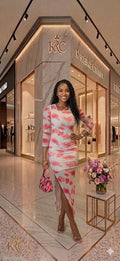 White & Pink Floral Dress