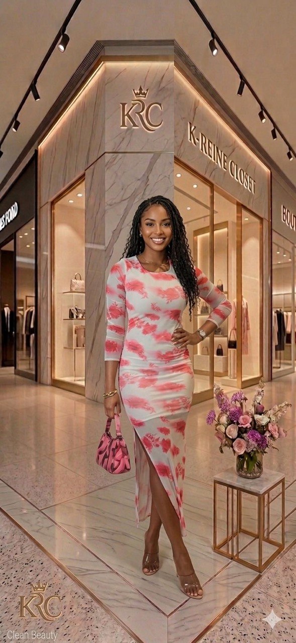 White & Pink Floral Dress