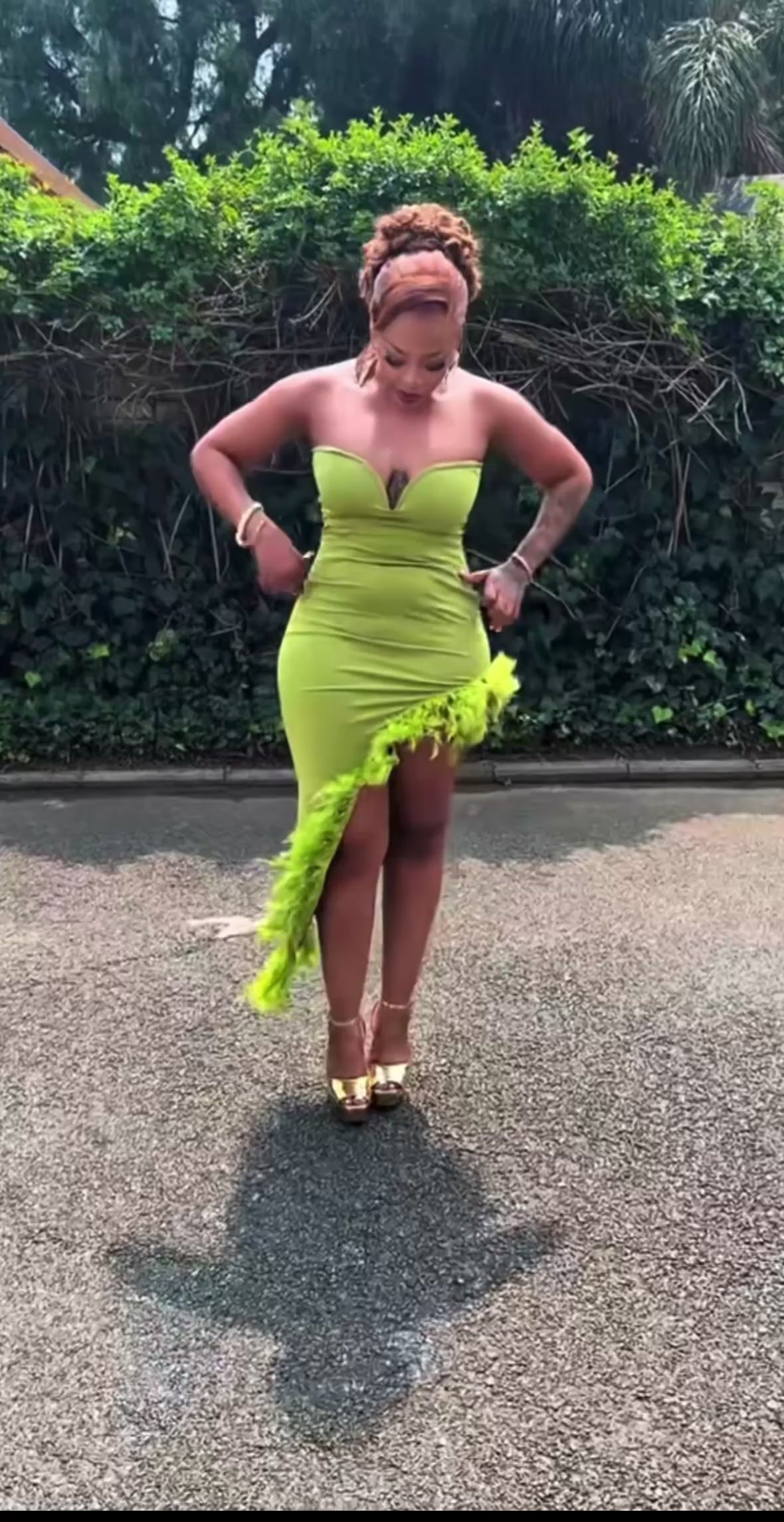 Lemon green dress
